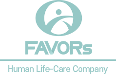 FAVORs 로고가 있는 이미지 FAVORs 로고에 Human Life-care Company 글자가 합성된 이미지